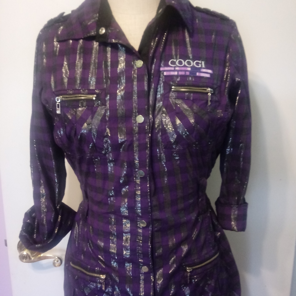 Coogi Purple Long Sleeve Dress